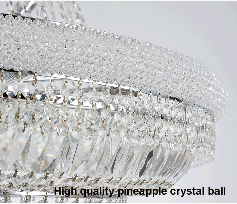 American Luxurious K9 Crystal Chandeliers European Modern Chandelier Lights Fixture Villa Stairway Home Indoor Lighting Long Hanging Lamps Dia90cm Hei