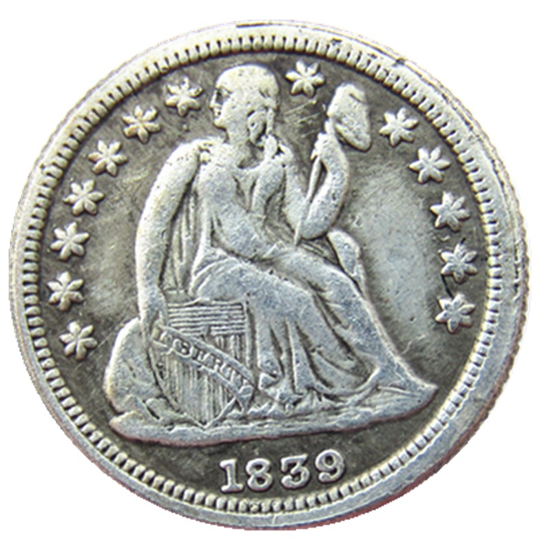 US 1839 P/S Liberty Seated Dime Silver Plated Copy Coin Craft Promotion Factory Price nice home Accessories Silver Coins
US 1839 P/S Liberty Seated Dime Silver Plated Copy Coin Craft Promotion Factory Price nice home Accessories Silver Coins