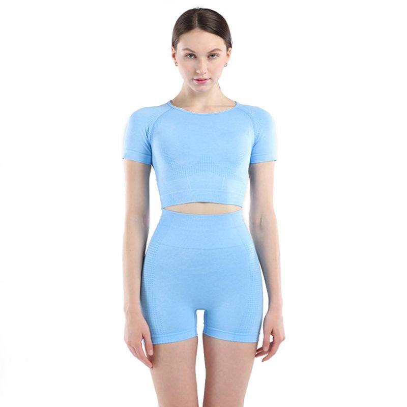 Women Short Sleeve Yoga Set 2 Piece Vital Seamless Sport Suit Gym Clothes Fitness Crop Top Shirt High Waist Shorts Sport, Purple
Women Short Sleeve Yoga Set 2 Piece Vital Seamless Sport Suit Gym Clothes Fitness Crop Top Shirt High Waist Shorts Sport, Purple