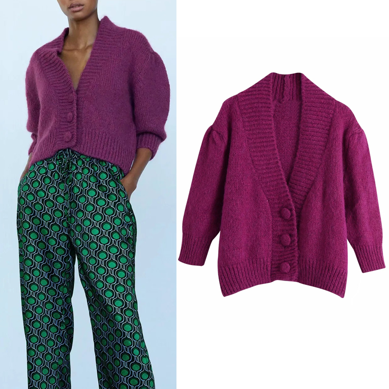 2021 New Women Autumn Knitted Cropped Cardigan Sweater Ladies Fashion Puff Sleeve V-neck Button Up Loose Casual Outwear O3x4, Fuchsia
2021 New Women Autumn Knitted Cropped Cardigan Sweater Ladies Fashion Puff Sleeve V-neck Button Up Loose Casual Outwear O3x4, Fuchsia