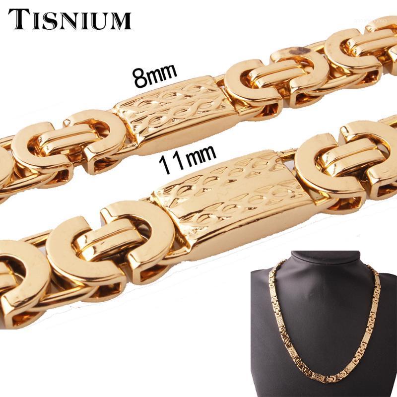 Tisnium 8/11mm Gothic Gold Color Byzantine Men's Necklace Bracelet Flat Chain Aesthetic Punk Style Jewelry Collar Choker Link Chains, Silver
Tisnium 8/11mm Gothic Gold Color Byzantine Men's Necklace Bracelet Flat Chain Aesthetic Punk Style Jewelry Collar Choker Link Chains, Silver