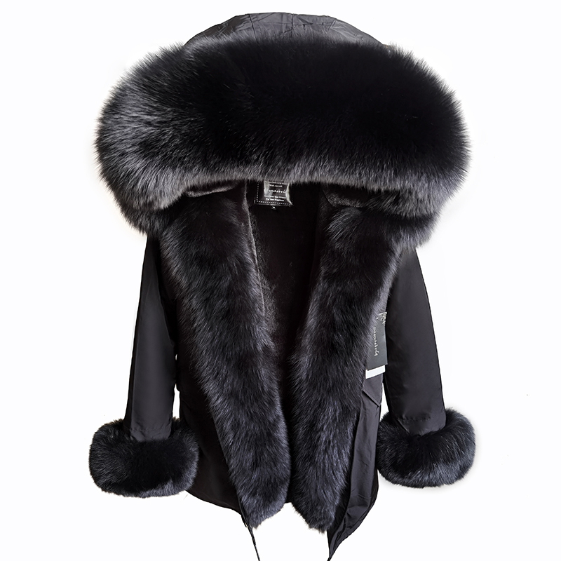 MaoMaoKong Women's winter jacket real fur straw jacket Slim long women's warm windbreaker parka Winter outdoor sports top 201016