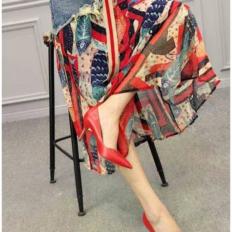 Skirts Women Style Womens Clothes Elegant Party Skirt Print Fashion Casual Summer A-line Polyester Sashes Mid-calf 220312