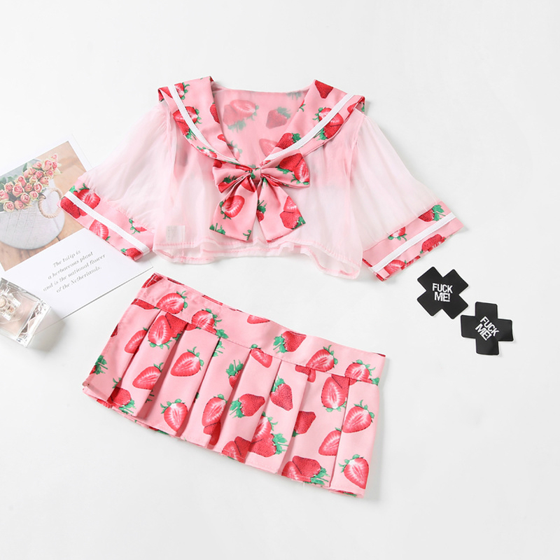 Beautiful sailor's dress Lolita Strawberry Printed Traje Girl From Uniform School Sexy Underwear Japanese Lingerie Set Kawaii
Beautiful sailor's dress Lolita Strawberry Printed Traje Girl From Uniform School Sexy Underwear Japanese Lingerie Set Kawaii