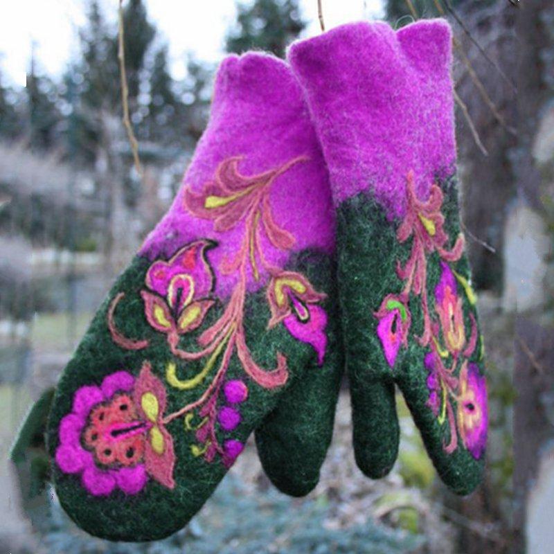 Five Fingers Gloves Flowers Embroidery Autumn Winter Warm National Style Vintage Colorful Plants Pattern Knitted Accessories Mittens
Five Fingers Gloves Flowers Embroidery Autumn Winter Warm National Style Vintage Colorful Plants Pattern Knitted Accessories Mittens
