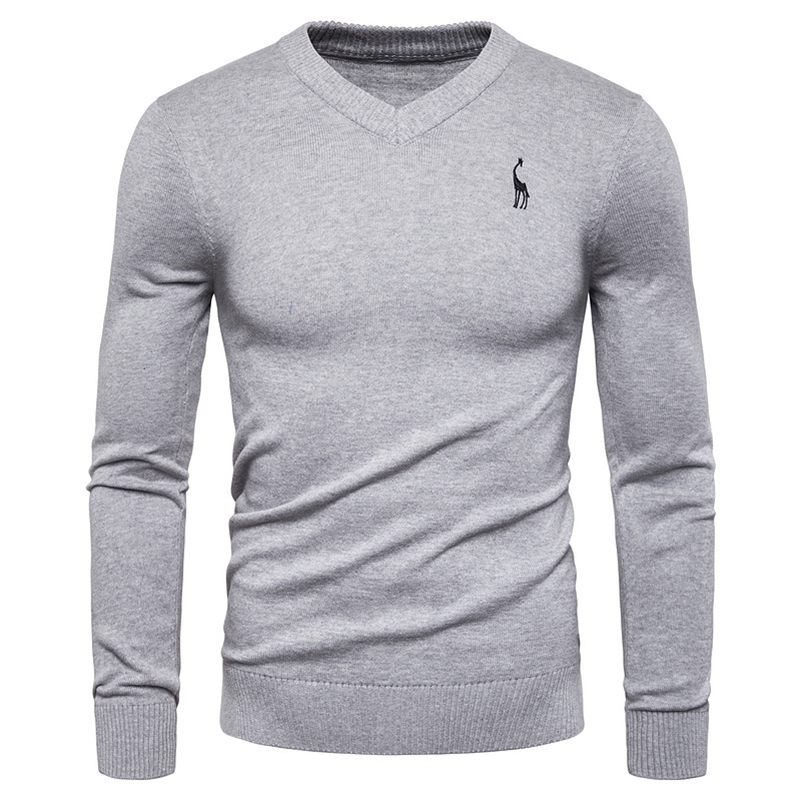 Brand Quality 100 Cotton Sweater Men Fashion Warm V-neck Pullover Men Solid Giraffe Embroidery Men's Pullover Sweater 201117, Khaki
Brand Quality 100 Cotton Sweater Men Fashion Warm V-neck Pullover Men Solid Giraffe Embroidery Men's Pullover Sweater 201117, Khaki