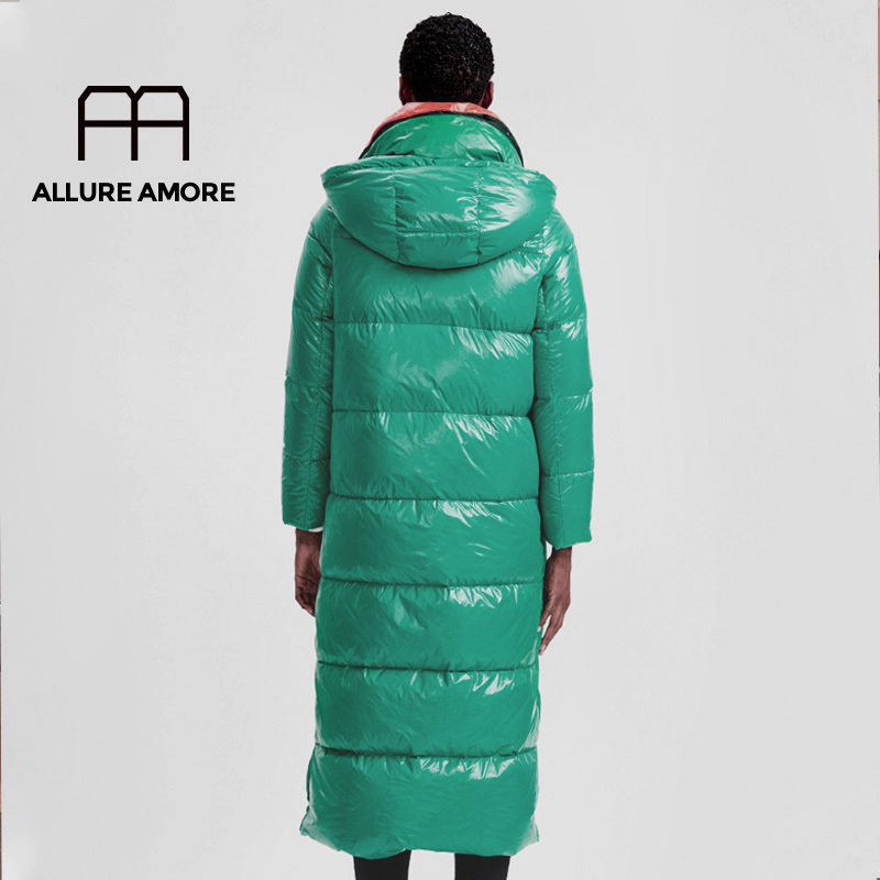 Allure Amore Winter Jacket New High Quality Women Long Down Coat White Duck Down Jacket Quilted Female Lightweight Thick Clothes 201029