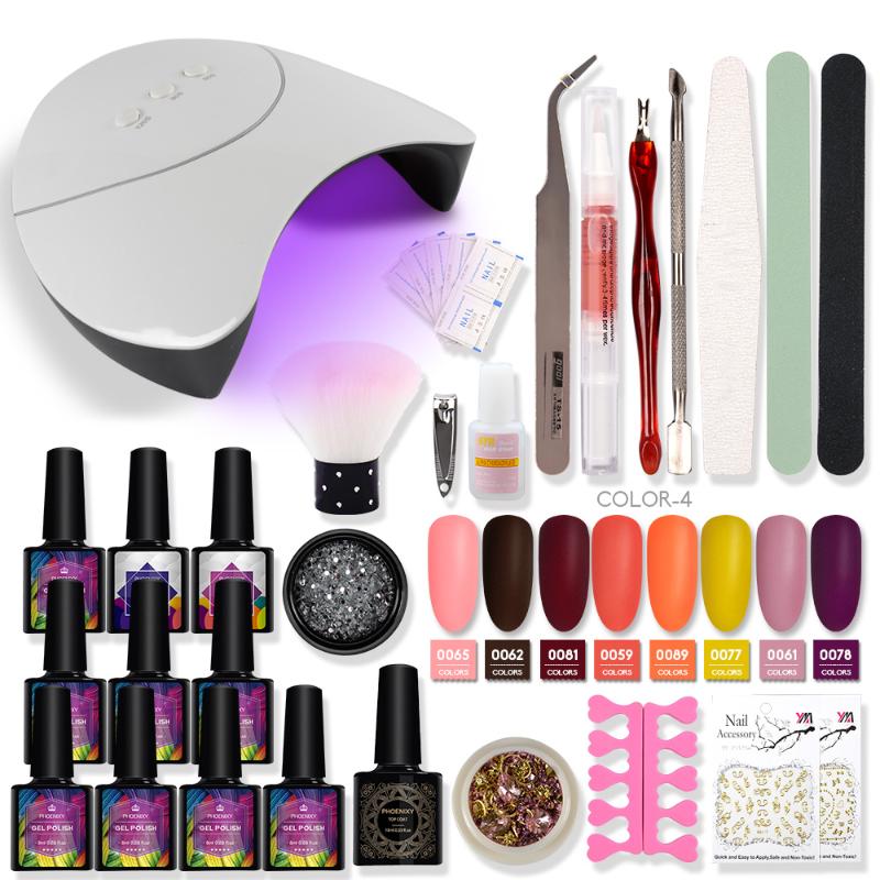 Nail Set UV LED Lamp Dryer With 8/10 pcs Nail Gel Polish Kit Soak Off Manicure Tools Set Matte Coat Semi Permanent Varnish Kit
Nail Set UV LED Lamp Dryer With 8/10 pcs Nail Gel Polish Kit Soak Off Manicure Tools Set Matte Coat Semi Permanent Varnish Kit