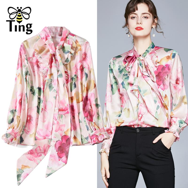 Tingfly Designer Runway Elegant Pink Floral Satin Blouses Women Vintage Bowknot Smooth Casual Blusas Female Shirts Moda Chic D
Tingfly Designer Runway Elegant Pink Floral Satin Blouses Women Vintage Bowknot Smooth Casual Blusas Female Shirts Moda Chic D