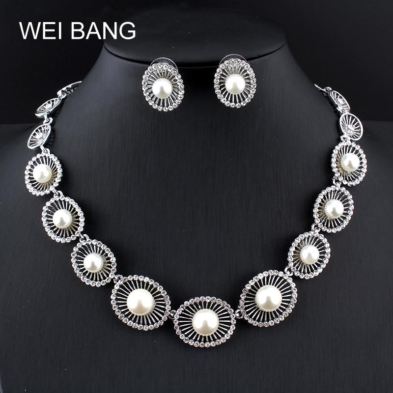 Weibang Fashion New Round Imitation Pearls Pendant Women Necklace Sets Antique Silver color Charm Statement Jewelry, As pic
Weibang Fashion New Round Imitation Pearls Pendant Women Necklace Sets Antique Silver color Charm Statement Jewelry, As pic