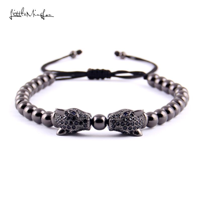 Little MingLou Luxury CZ zircon Double Leopard Head charm copper Beads braid men bracelets & bangles for men jewelry
Little MingLou Luxury CZ zircon Double Leopard Head charm copper Beads braid men bracelets & bangles for men jewelry