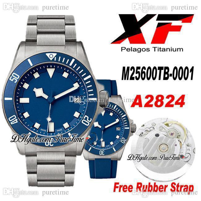 XF ETA A2824 Automatic Mens Watch Blue Ceramic Bezel Blue Dial Titanium Case Best Edition PTTD 25600 Puretime Free Rubber Strap 8aA1, Customized waterproof service
XF ETA A2824 Automatic Mens Watch Blue Ceramic Bezel Blue Dial Titanium Case Best Edition PTTD 25600 Puretime Free Rubber Strap 8aA1, Customized waterproof service