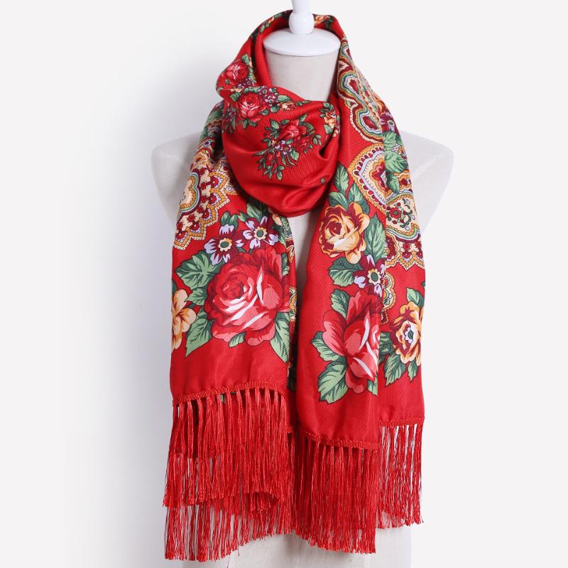 Ethnic Style Women Floral Print Russian Scarf Ladies Long National Scarf Hijab Head Wrap Winter Shawl Fringed Scarves
Ethnic Style Women Floral Print Russian Scarf Ladies Long National Scarf Hijab Head Wrap Winter Shawl Fringed Scarves