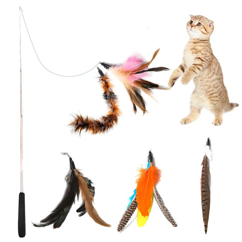 6pcs Pet Cat Toy Fishing Rod Retractable Feathers Funny Cat Pole with Five Replacement Head Pet Interactive Toys for Cats Kitten
6pcs Pet Cat Toy Fishing Rod Retractable Feathers Funny Cat Pole with Five Replacement Head Pet Interactive Toys for Cats Kitten