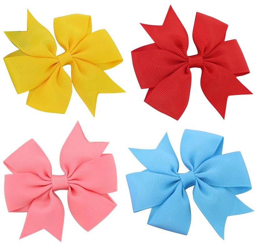 40pcs/lot Grosgrain Ribbon Hair Bow with Clips Baby Girls Bowknot Clips Hairpins Photo Shoot Hair Accessories