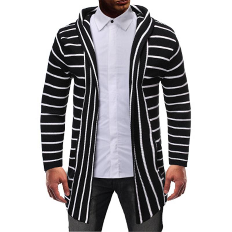 Man Stripe Colorblocked Sweater Fashion Trend Long Sleeve Cardigan Knitted Hooded Tops Designer Male Winter Casual Slim Mid-length Sweater, Black
Man Stripe Colorblocked Sweater Fashion Trend Long Sleeve Cardigan Knitted Hooded Tops Designer Male Winter Casual Slim Mid-length Sweater, Black