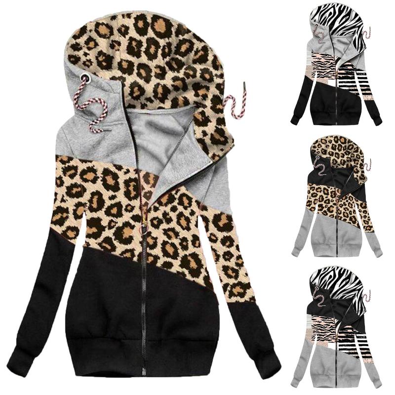 Fashion Leopard Patchwork Hooded Jacket Coat Casual Pocket Zipper Coat Streetwear Female Winter Long Sleeve Womens Outerwear, Black
Fashion Leopard Patchwork Hooded Jacket Coat Casual Pocket Zipper Coat Streetwear Female Winter Long Sleeve Womens Outerwear, Black