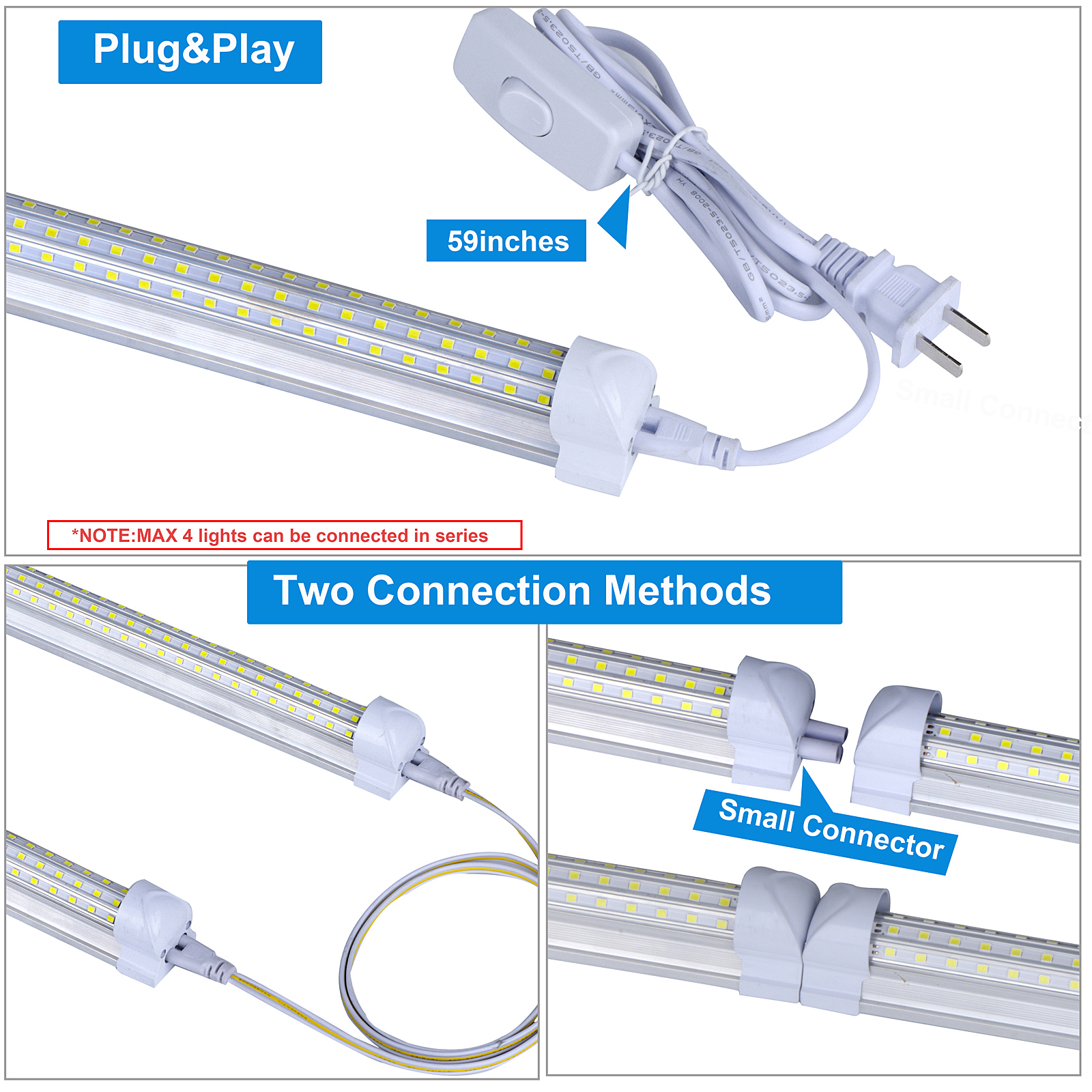 20PCS, 4ft 5ft 6ft 8ft LED Tube Light u Shape Integrated LED Tubes 4 5 6 8 ft Cooler Door Freezer LED Lights