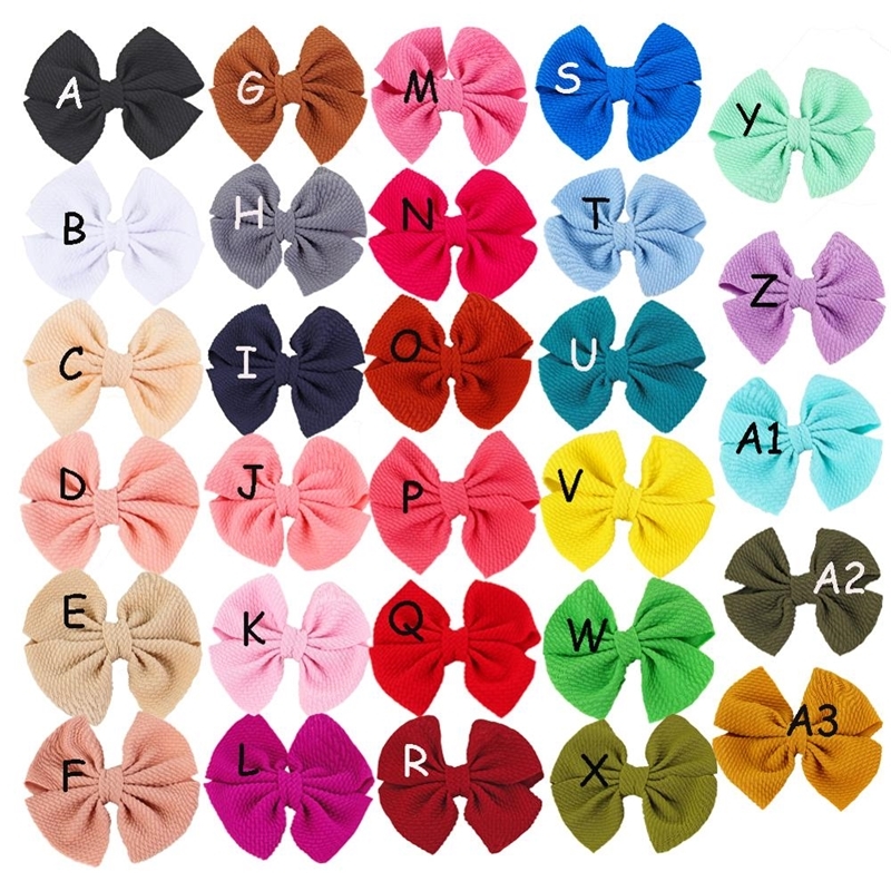 Bulk 60pc/lot Girls 45" Solid Fabric Hair Bow HeadbandsKids Hair Bows Elastic Headbands Nylon Headband Kids Hair Accessories LJ201226