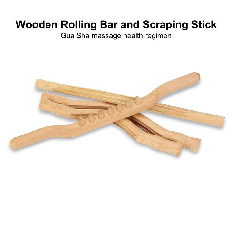 4Pcs Scraping Stick Beech Wood Back Shoulder Neck Waist Leg Massage Tools Fat Burner Meridian Brush Slim Cellulite Massager Rod1