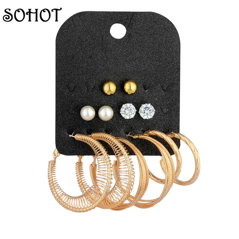 SOHOT 2020 Newest Fashion 6Pairs/set Round Hoop Earrings Crystal Imitation Pearl Nickel Free Accessory Women Girl Birthday Gifts
SOHOT 2020 Newest Fashion 6Pairs/set Round Hoop Earrings Crystal Imitation Pearl Nickel Free Accessory Women Girl Birthday Gifts