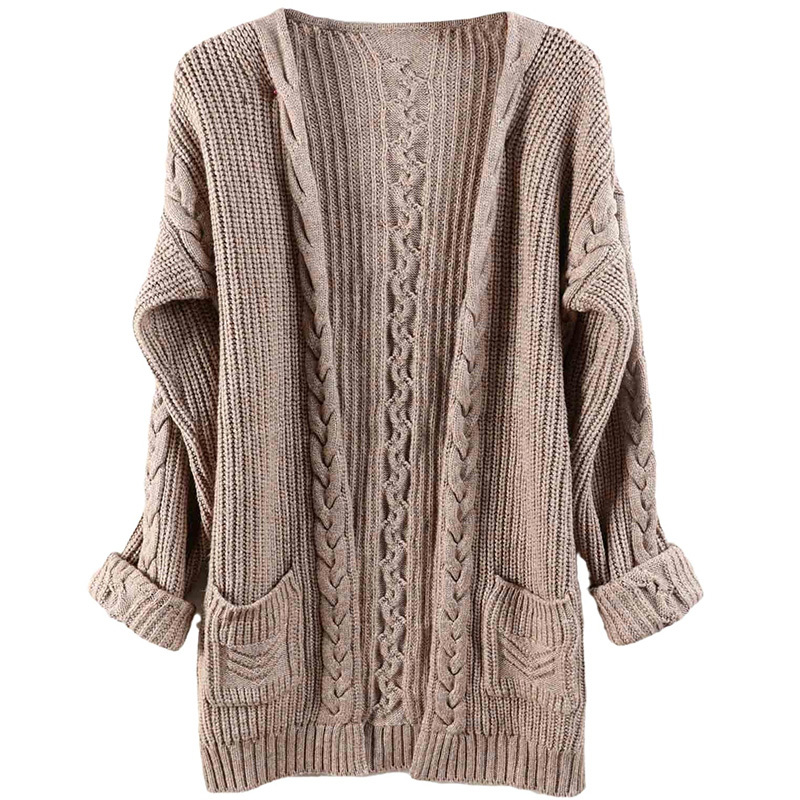 Cashmere Sweater Women Wool Fall Winter Thick Warm Soft Knit Cable Vintage Oversized Long Cardigan Women Long Winter Sweater 201222