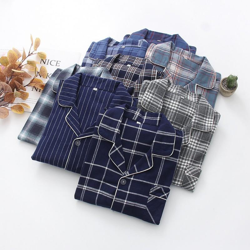 2020 Autumn Winter Men Casual Plaid Pajama sets Male 100% cotton Sleepwear suit Turn-down collar Long sleeve shirt & Pants XXL 
2020 Autumn Winter Men Casual Plaid Pajama sets Male 100% cotton Sleepwear suit Turn-down collar Long sleeve shirt & Pants XXL