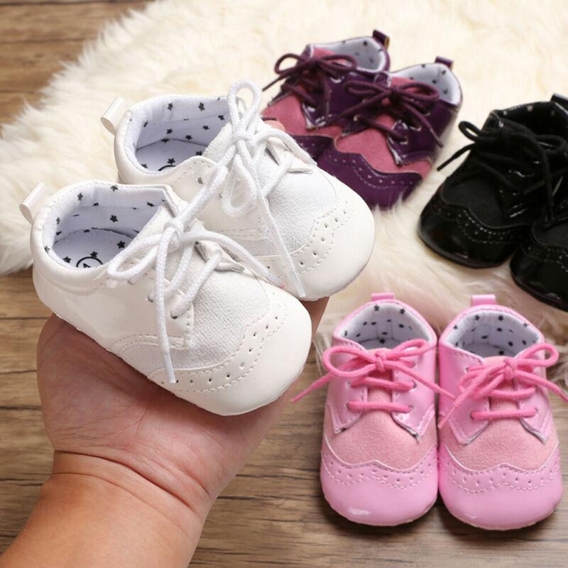 Hot Toddler Girl Crib Shoes Newborn Baby Leather Soft Sole Prewalker Sneakers Fashion Lace-up Non-Slip Bed Shoes Toddler1