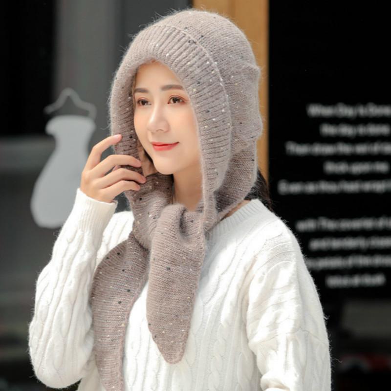Scarf with Hat Hat Winter Women's Solid Warm Korean Style Cute Winter Wool One-piece Two-piece Suit Women's Knitted, Kh
Scarf with Hat Hat Winter Women's Solid Warm Korean Style Cute Winter Wool One-piece Two-piece Suit Women's Knitted, Kh