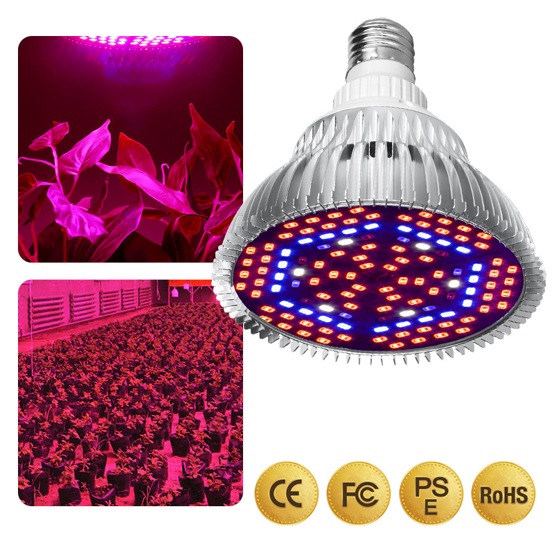 Discount LED Grow Light Full Spectrum 30W/50W/80W E27 LED Growing Bulb for Indoor Hydroponics Flowers Plants LED Growth Lamp Fast delivery