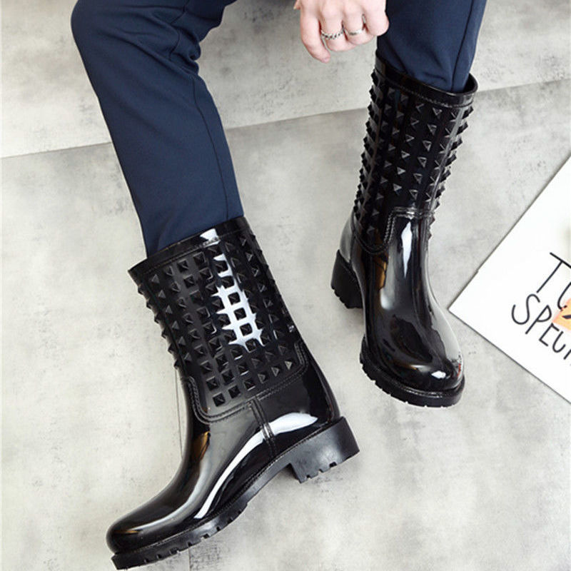 Waterproof female PVC mid boots women fashion shoes 2020 hot style girls rain boats Q1216, Black
Waterproof female PVC mid boots women fashion shoes 2020 hot style girls rain boats Q1216, Black