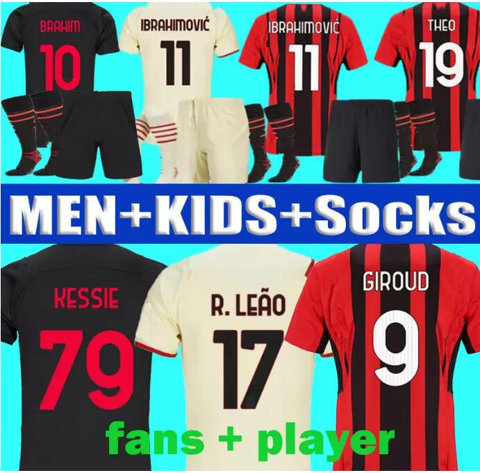 GIROUD 22 23 IBRAHIMOVIC AC soccer jerseys R LEAO 4TH fans jersey PAQUETA ROMAGNOLI BRAHIM 2022 2023 THEO MILANS football shirt HERNANDEZ maillot DIAZ men kids kit set, Fans home patch1
GIROUD 22 23 IBRAHIMOVIC AC soccer jerseys R LEAO 4TH fans jersey PAQUETA ROMAGNOLI BRAHIM 2022 2023 THEO MILANS football shirt HERNANDEZ maillot DIAZ men kids kit set, Fans home patch1