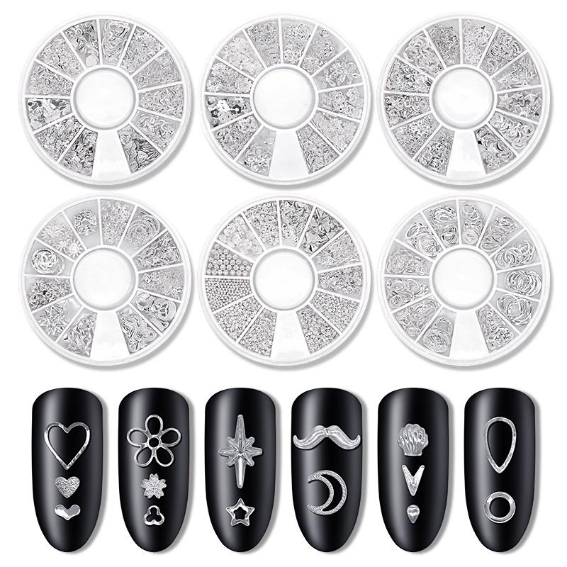 Mixed Styles Silver 3D Star Moon Rivet Ongles Nail Art Decoration Accessories Manicure Charms Nails Alloy Jewelry Studs F614
Mixed Styles Silver 3D Star Moon Rivet Ongles Nail Art Decoration Accessories Manicure Charms Nails Alloy Jewelry Studs F614