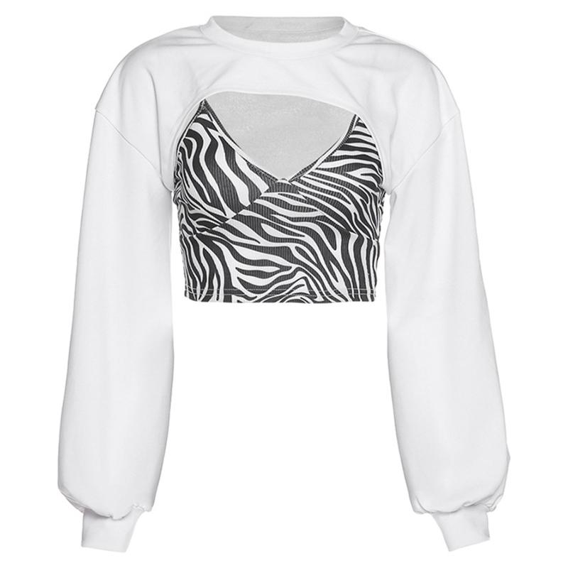 Women 2Pcs Long Sleeve O-Neck Cropped Sweatshirt with Zebra Stripes Print Sexy V-Neck Camisole Vest Harajuku Autumn Streetwear, As pic
Women 2Pcs Long Sleeve O-Neck Cropped Sweatshirt with Zebra Stripes Print Sexy V-Neck Camisole Vest Harajuku Autumn Streetwear, As pic