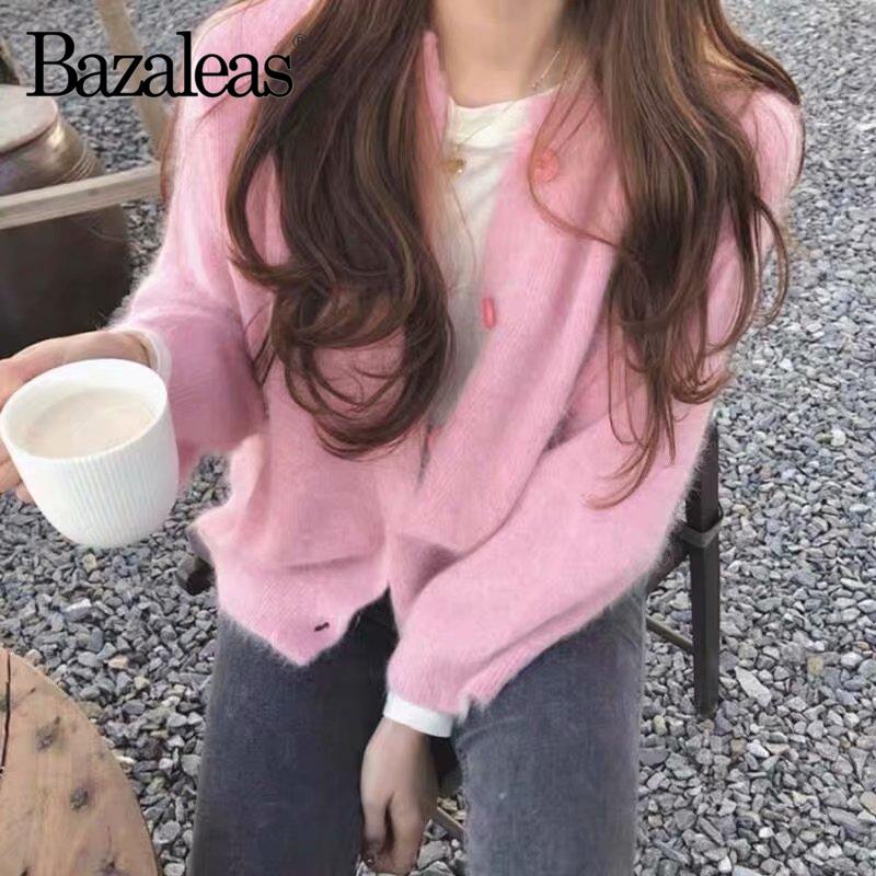 Bazaleas Cute Pink Knitted Outwear Fashion Soft Pull Femme Vintage Front Buttons Cardigan Chic Women Sweater Casual, 7559 pink yf128
Bazaleas Cute Pink Knitted Outwear Fashion Soft Pull Femme Vintage Front Buttons Cardigan Chic Women Sweater Casual, 7559 pink yf128