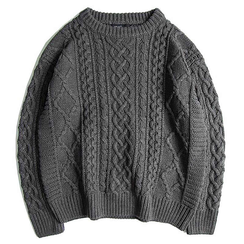 Fall Men's Pullover Sweater Casual Soft and Comfortable Pullover Sweater Thick Warm High Quality Dark Blue Men's Sweater 201203
