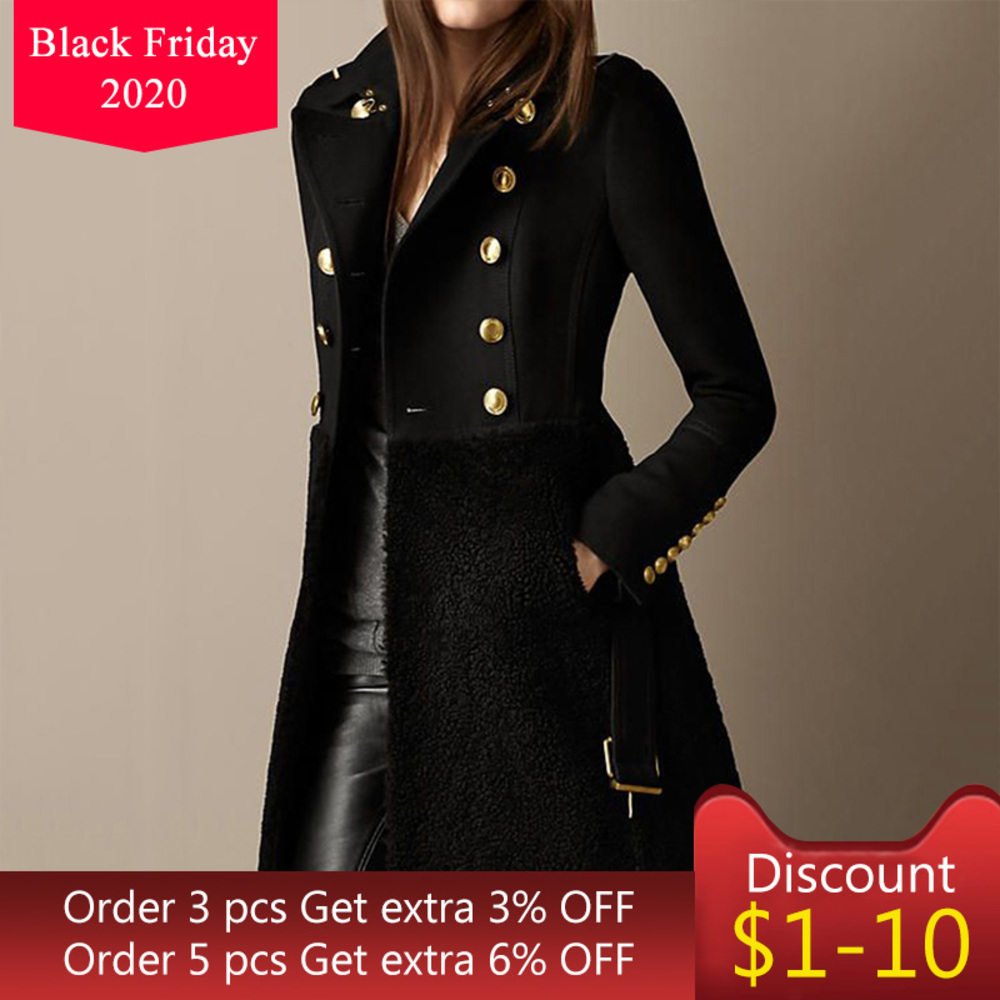 Women's long-sleeved jacket, regular lapel double-breasted patchwork style casual fashion jacket 2020 autumn and winter, Blue
Women's long-sleeved jacket, regular lapel double-breasted patchwork style casual fashion jacket 2020 autumn and winter, Blue