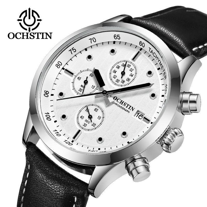 OCHSTIN brand watch sports men waterproof high-end watches 6 pin leather quartz watch wholesale1, Blue
