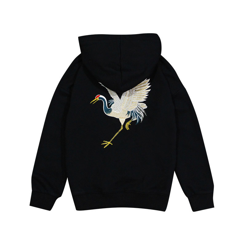 chins primavera Estilo e outono novo coroado guindaste bordado hoodies suor das mulheres dos homens solto velo pulver camisolas casaco C1O4, Black
chins primavera Estilo e outono novo coroado guindaste bordado hoodies suor das mulheres dos homens solto velo pulver camisolas casaco C1O4, Black