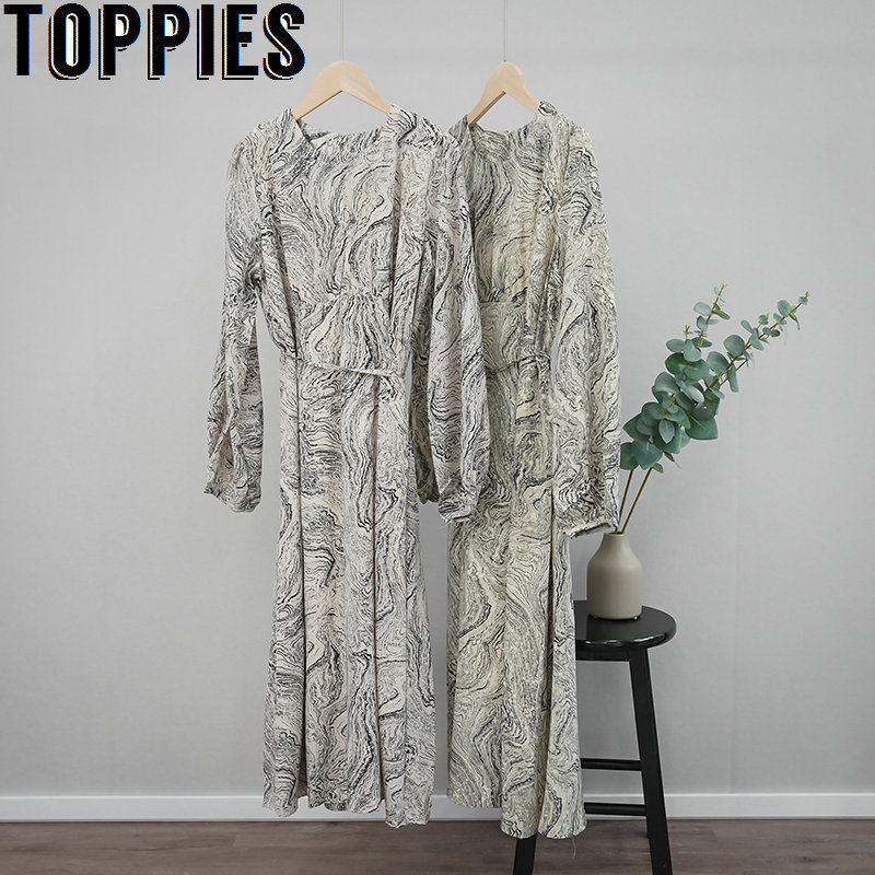 Paisley Printing Midi Dress 2020 Spring Long Sleeve Dress for Women Korean Fashion Clothes LJ201202