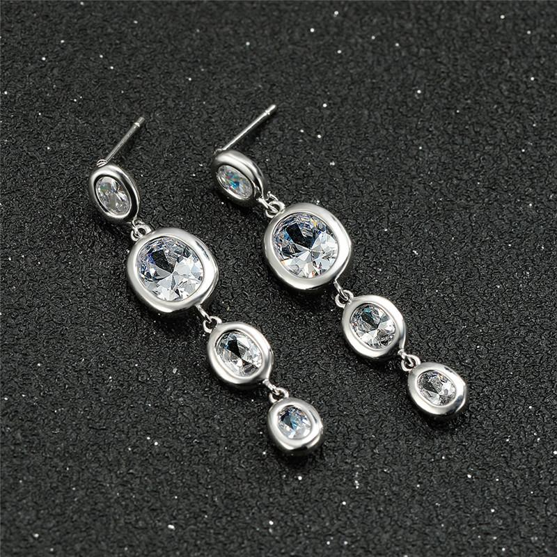Luxury Female White Zircon Drop Earrings Rose Gold Silver Color Dangle Earrings Simple Geometric Long Wedding For Women
Luxury Female White Zircon Drop Earrings Rose Gold Silver Color Dangle Earrings Simple Geometric Long Wedding For Women
