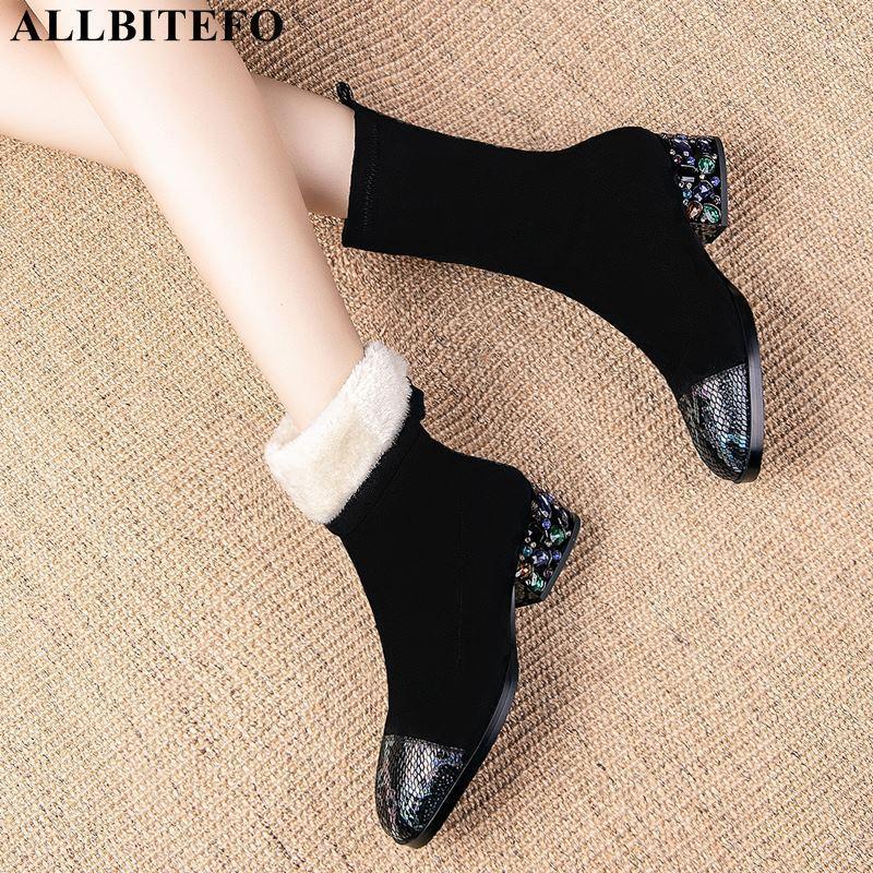 ALLBITEFO Color diamond heel sheepskin+pu thick heels winter women boots plush inside snow women shoes high heels ankle boots1, As picture
ALLBITEFO Color diamond heel sheepskin+pu thick heels winter women boots plush inside snow women shoes high heels ankle boots1, As picture