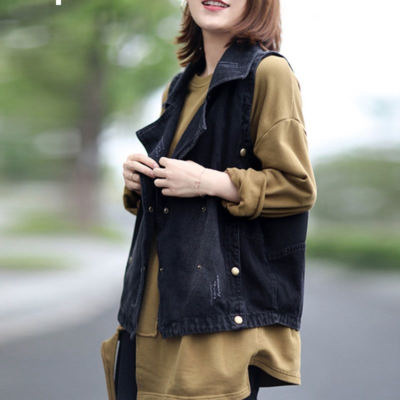 2021 New spring black summer grey sleeveless fine jacket regular denim female vest y172 BXWK, Heihuise.
2021 New spring black summer grey sleeveless fine jacket regular denim female vest y172 BXWK, Heihuise.
