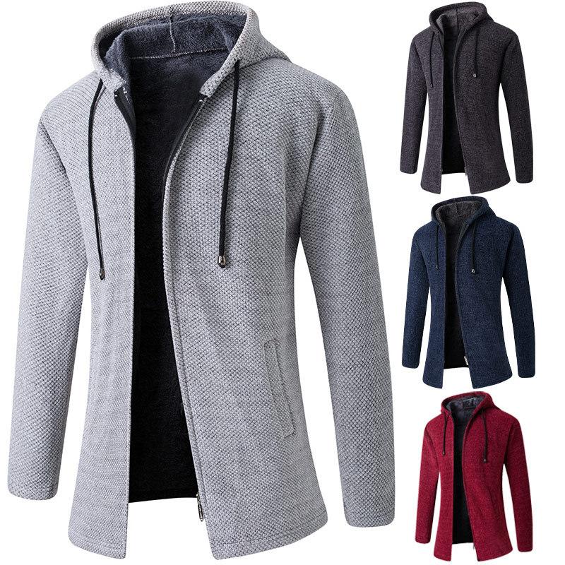 15 Degree No Fear Winter Warm Thick Sweater Coat Men's Plus Velvet Cardigan Solid Color Hooded Long Knitted Windbreaker Jackets, Black
15 Degree No Fear Winter Warm Thick Sweater Coat Men's Plus Velvet Cardigan Solid Color Hooded Long Knitted Windbreaker Jackets, Black