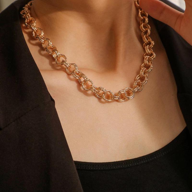 Fashion Hip Hop Gold Color Double Ring Clavicle Chain Necklace Female Collar Punk Aluminum Choker Necklace Women Jewelry Gift
Fashion Hip Hop Gold Color Double Ring Clavicle Chain Necklace Female Collar Punk Aluminum Choker Necklace Women Jewelry Gift