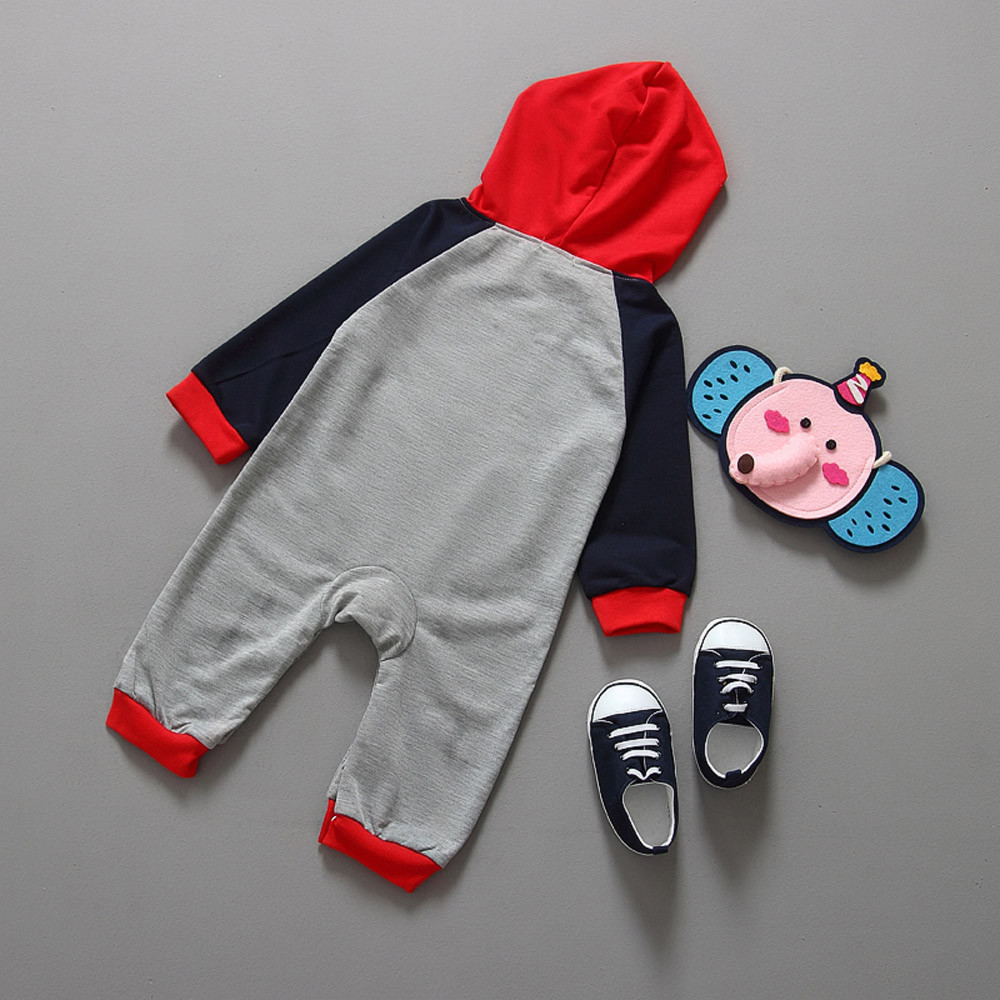 Toddler Infant Baby Boys Girls Embroidery Letter Print Hooded Romper Jumpsuit Outfits Twins Baby Romper Autumn Clothes HOOLER 201027