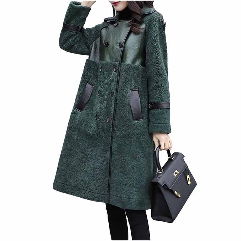 Green Lambswool Skin Fur Together Coat Women Autumn Winter Splice Jacket Plus Size Double-Breasted Black Faux Fur Outwear KW352
Green Lambswool Skin Fur Together Coat Women Autumn Winter Splice Jacket Plus Size Double-Breasted Black Faux Fur Outwear KW352