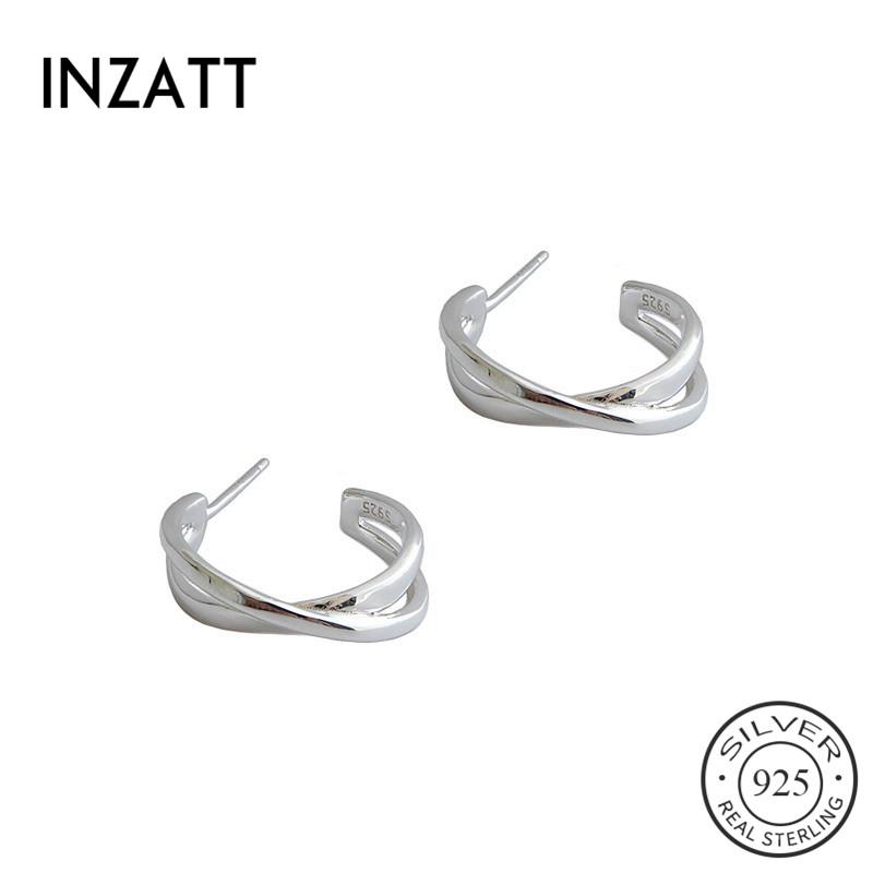 INZAReal 925 Sterling Silver Crossing Lines Stud Earrings For Fashion Women Party Fine Jewelry Hiphop Accessories Gift
INZAReal 925 Sterling Silver Crossing Lines Stud Earrings For Fashion Women Party Fine Jewelry Hiphop Accessories Gift