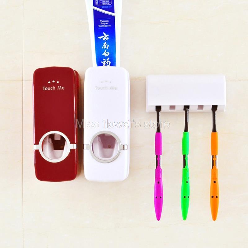 High Quality Automatic Toothpaste Dispenser + 5 Toothbrush Holder Family Set Wall Mount Stand Bathroom Tools
High Quality Automatic Toothpaste Dispenser + 5 Toothbrush Holder Family Set Wall Mount Stand Bathroom Tools