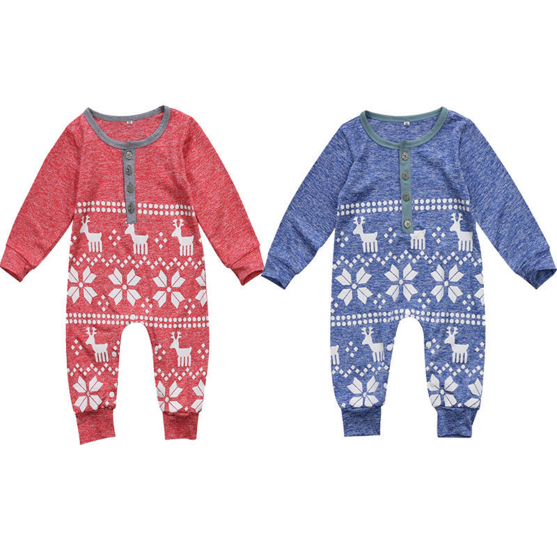 OKLADY 2019 New Arrival XMAS Baby Kids Boy Girl Infant Romper Jumpsuit Playsuit Outfit Christmas Toddler Rompers Y1221